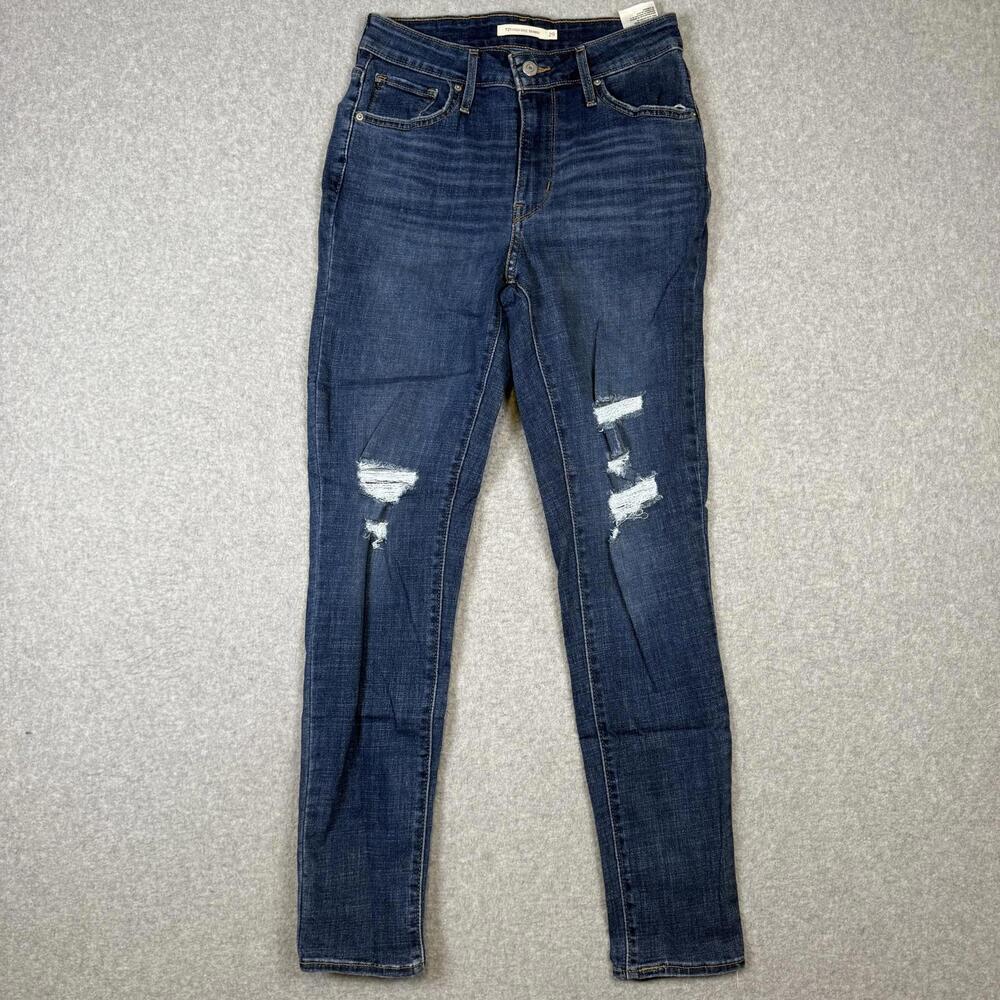Levi's Women's Size 29 Medium Wash Distressed 721 High Rise Skinny Jeans